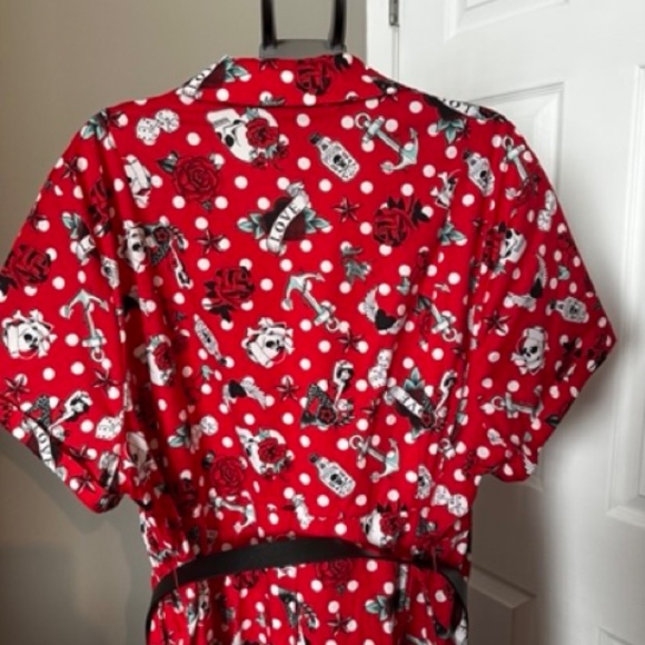 Torrid Red Poplin Collared Midi Swing Dress – Size 24 - Picture 5 of 11